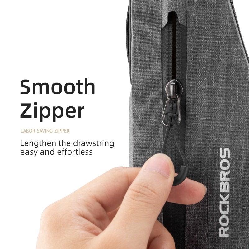 Full Waterproof Bike Bag Front Tube Double Zipper Scratch - resistant Bicycle Bag Bike Accessories Bicycle Top Tube Fashion Bag Water Resistant Cycling Pack Bike Pouch Storage Bag 1.5L - UrbanCycling.com