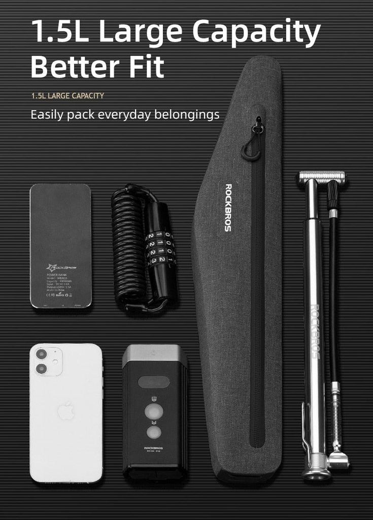 Full Waterproof Bike Bag Front Tube Double Zipper Scratch - resistant Bicycle Bag Bike Accessories Bicycle Top Tube Fashion Bag Water Resistant Cycling Pack Bike Pouch Storage Bag 1.5L - UrbanCycling.com