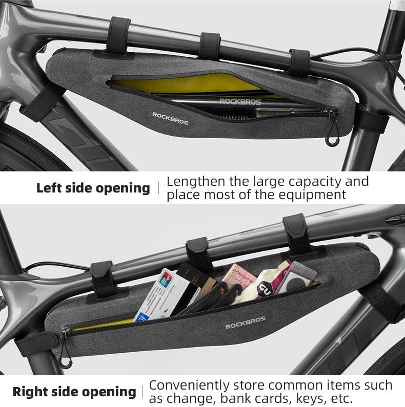 Full Waterproof Bike Bag Front Tube Double Zipper Scratch - resistant Bicycle Bag Bike Accessories Bicycle Top Tube Fashion Bag Water Resistant Cycling Pack Bike Pouch Storage Bag 1.5L - UrbanCycling.com