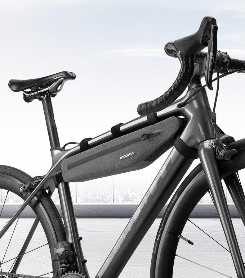 Full Waterproof Bike Bag Front Tube Double Zipper Scratch - resistant Bicycle Bag Bike Accessories Bicycle Top Tube Fashion Bag Water Resistant Cycling Pack Bike Pouch Storage Bag 1.5L - UrbanCycling.com