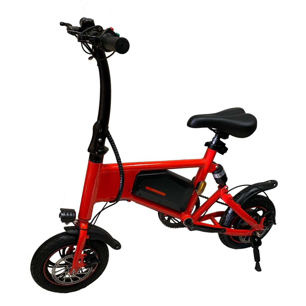 GlareWheel 12'' Foldable Electric Bike Urban Fashion X5 Red - UrbanCycling.com