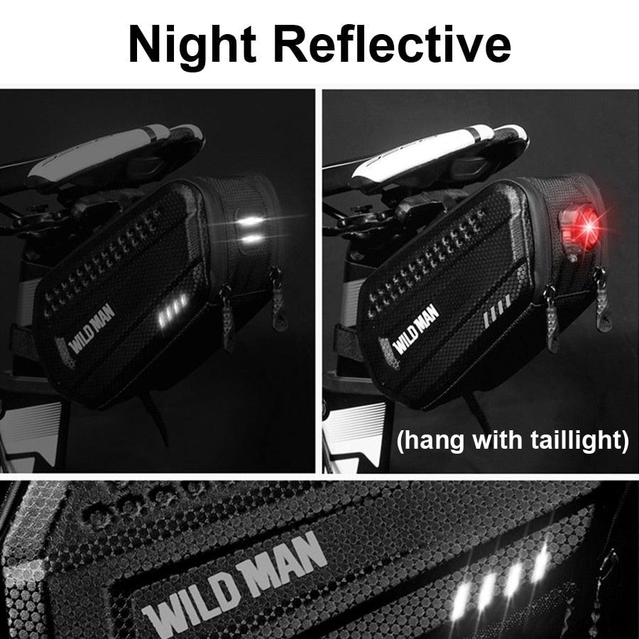 Hard Shell Bicycle Bag Waterproof Cycling Road Bike Tool Bag Night Reflective Bag Bike Accessories Bike Bag Bicycle Bag Under Hard Shell Bike Seat Bag with Silver Reflective Strip Bike Bag For Mountain Road Bike - UrbanCycling.com