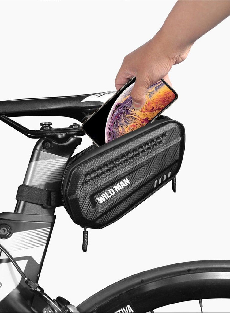 Hard Shell Bicycle Bag Waterproof Cycling Road Bike Tool Bag Night Reflective Bag Bike Accessories Bike Bag Bicycle Bag Under Hard Shell Bike Seat Bag with Silver Reflective Strip Bike Bag For Mountain Road Bike - UrbanCycling.com
