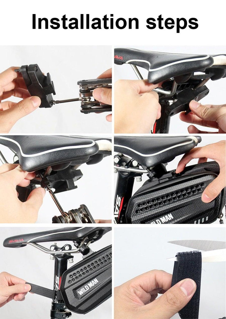 Hard Shell Bicycle Bag Waterproof Cycling Road Bike Tool Bag Night Reflective Bag Bike Accessories Bike Bag Bicycle Bag Under Hard Shell Bike Seat Bag with Silver Reflective Strip Bike Bag For Mountain Road Bike - UrbanCycling.com