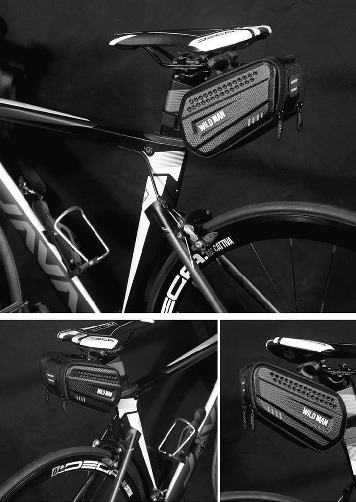 Hard Shell Bicycle Bag Waterproof Cycling Road Bike Tool Bag Night Reflective Bag Bike Accessories Bike Bag Bicycle Bag Under Hard Shell Bike Seat Bag with Silver Reflective Strip Bike Bag For Mountain Road Bike - UrbanCycling.com