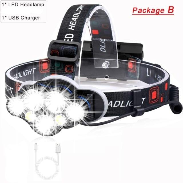 High Lumen Ultra Bright Powerful Rechargeable LED Headlamp USB Head Lamp 7 LED Headlight Head Flashlight Waterproof Flashlight Head Torch For Outdoor Camping Cycling Running Fishing - UrbanCycling.com