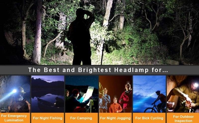 High Lumen Ultra Bright Powerful Rechargeable LED Headlamp USB Head Lamp 7 LED Headlight Head Flashlight Waterproof Flashlight Head Torch For Outdoor Camping Cycling Running Fishing - UrbanCycling.com