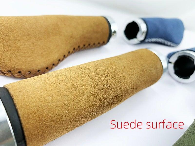 Leather City Mountain Bike Handlebar Cover Handle Grips Bar End Non - slip Aluminum Lock Ergonomic Design Non - Slip Microfiber Leather Bicycle Grip With Aluminum Alloy Dual Lock - On Bicycle Handle Bar Covers For Mountain Road Bike - UrbanCycling.com