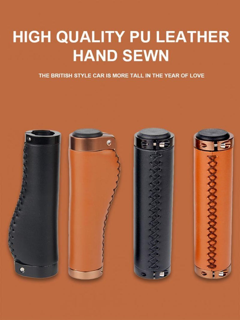 Leather Mountain Bike Scooter Bicycle Handlebar Cover Handle Grips Non - Slip Lock - on Bike Handlebar Grips Locking Non - Slip - PU Bicycle Handle Grip Bike Grips Widen Holding Surface For Cycling Mountain And Bicycles - UrbanCycling.com