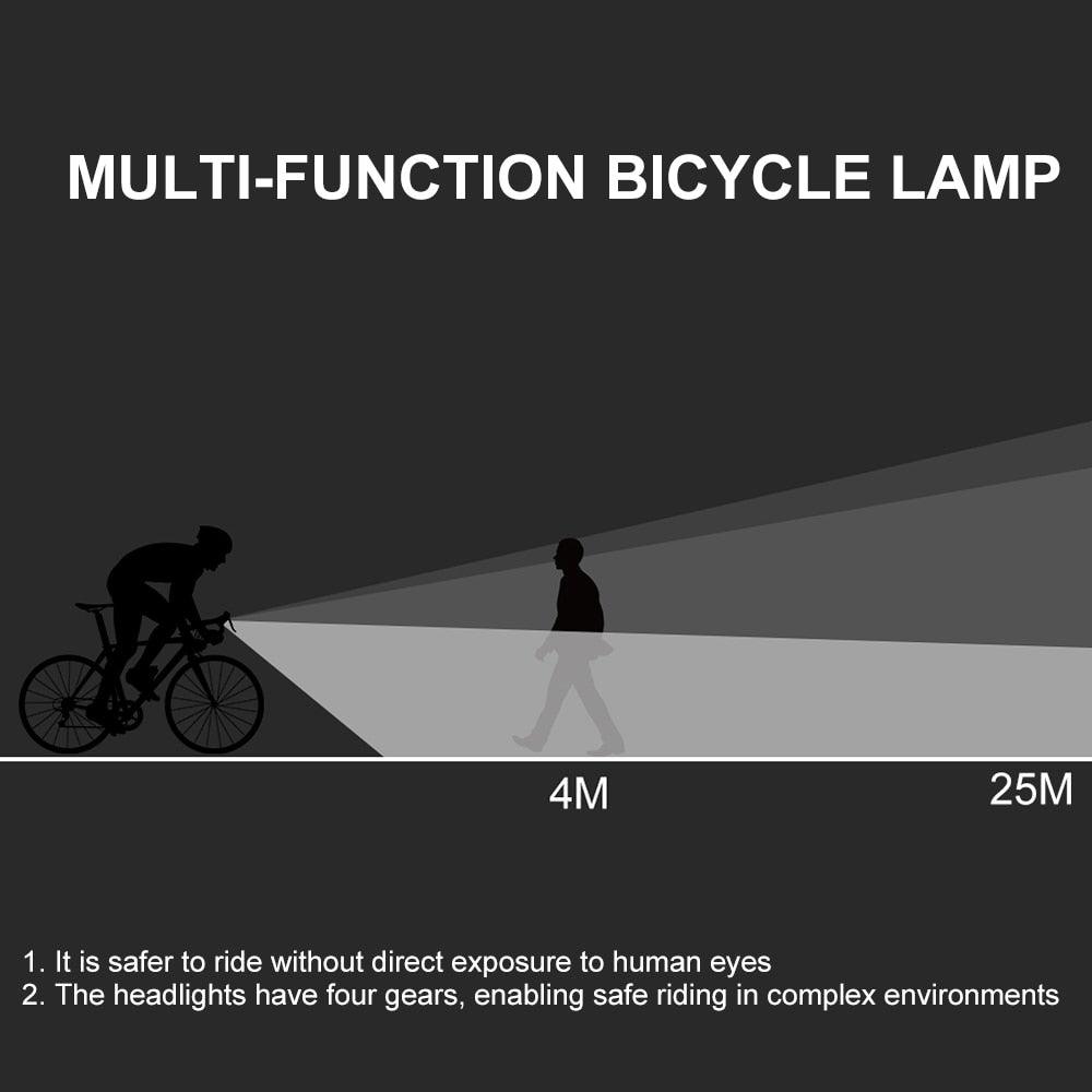 LED Bicycle Light Front USB Rechargeable 1000 Lumen Bike Front Lamp Mountain Bicycle Headlight Adjustable Lightness And Flashlight With Waterproof IPX5 And Large Capacity Battery - UrbanCycling.com