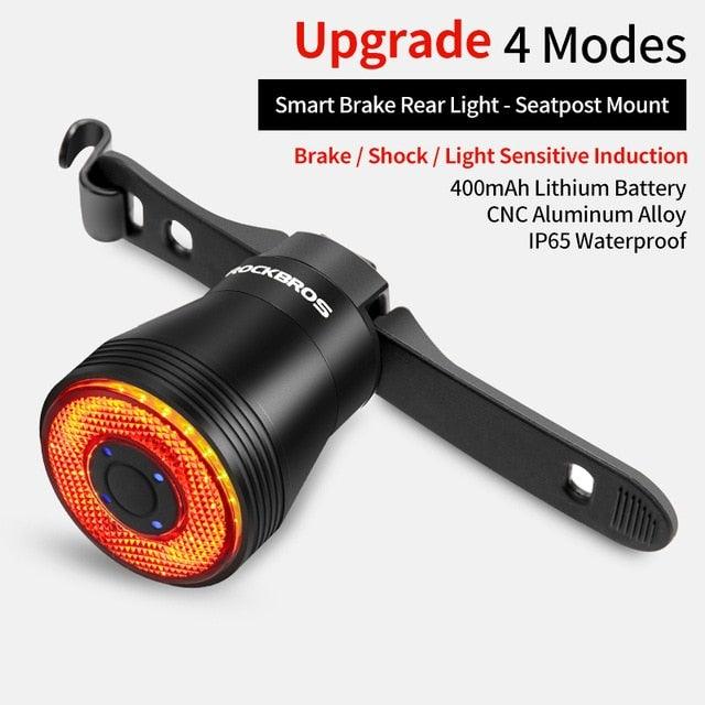 LED Bicycle Waterproof USB Charging Taillight Cycling Flashlight Auto Brake Sensing Smart Bicycle Rear Brake Lights Braking Sensing Taillights USB Rechargeable Ultra Bright LED Warning Bicycle Flashlight - UrbanCycling.com