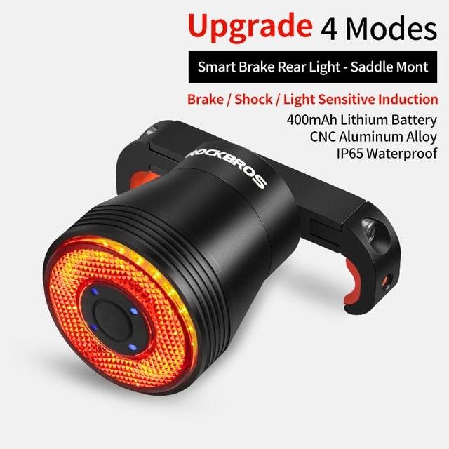 LED Bicycle Waterproof USB Charging Taillight Cycling Flashlight Auto Brake Sensing Smart Bicycle Rear Brake Lights Braking Sensing Taillights USB Rechargeable Ultra Bright LED Warning Bicycle Flashlight - UrbanCycling.com