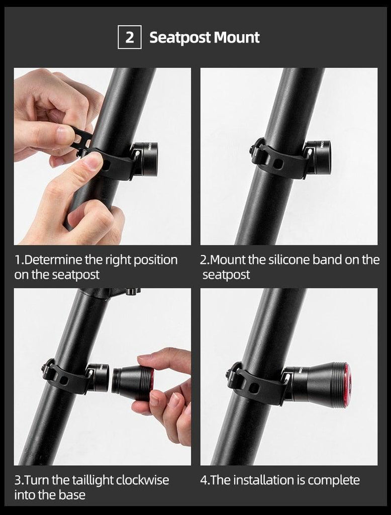 LED Bicycle Waterproof USB Charging Taillight Cycling Flashlight Auto Brake Sensing Smart Bicycle Rear Brake Lights Braking Sensing Taillights USB Rechargeable Ultra Bright LED Warning Bicycle Flashlight - UrbanCycling.com