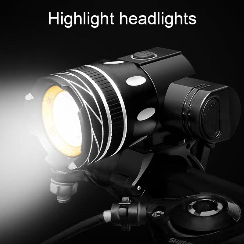 LED Headlight For Bike Electric Scooter USB Rechargeable LED Light Front Lamp High Lumens Brightness Bicycle Light Front With Strong Battery Portable Waterproof Flashlight For Night Cycling - UrbanCycling.com