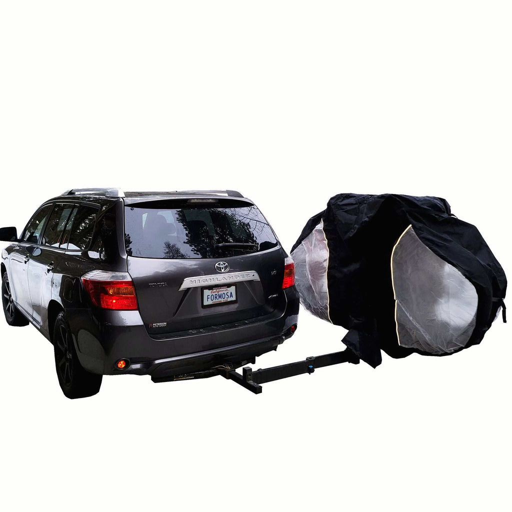 Lightweight Dual Bike Rack Cover For Transport (Fits 1 - 2 Bikes) with Large Translucent Ends - UrbanCycling.com