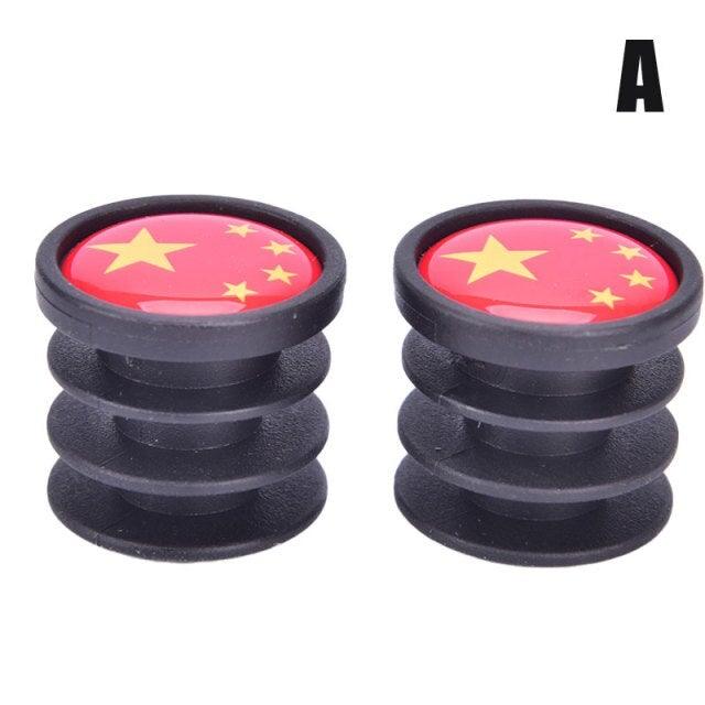 Lightweight Mini Bicycle National Flag Handlebar End Plugs For Mountain Road Bike Bicycle Grips Parts Protective Cover Handlebar Bar End Plugs Plastic Bike Handlebar End Caps For Road Bike Most Bicycle - UrbanCycling.com
