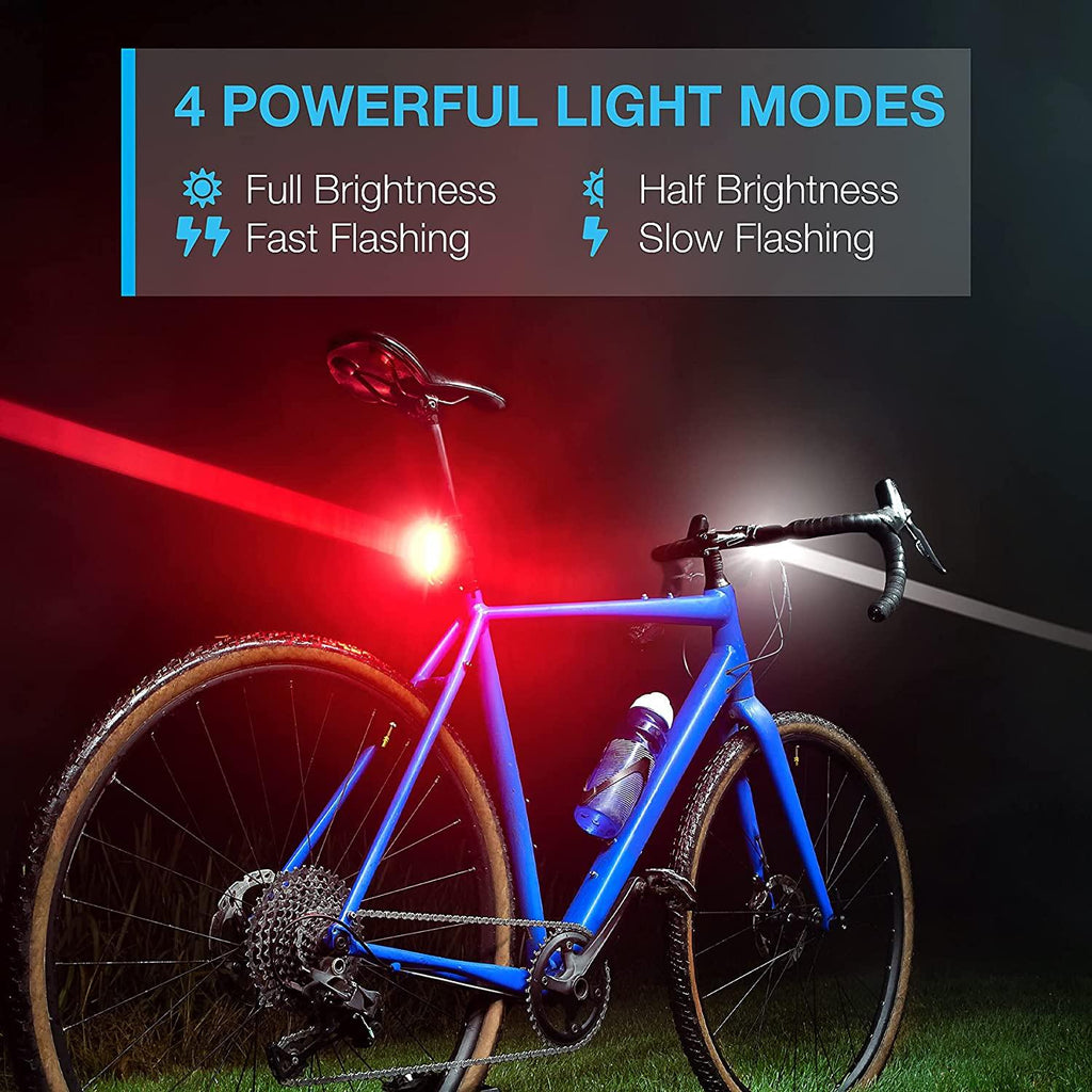 Lightweight USB Rechargeable Bike Light Set Super Bright Front Headlight And Rear LED Bicycle Light 4 Light Mode Options USB Rechargeable Bike Light Set LED Bicycle Front Headlight And Rear Taillight Lithium Battery 650mAh - UrbanCycling.com
