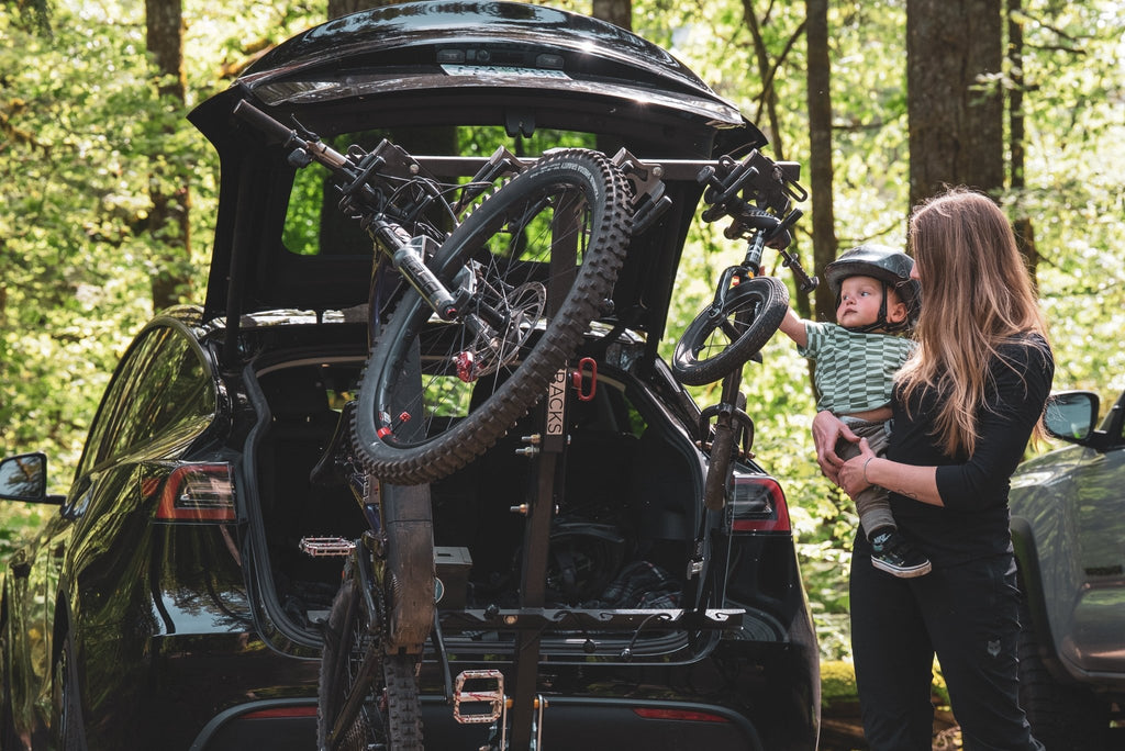 Lolo Racks 4 Bike Rack Optimized for EVs with Foot Activated Tilt and Folding Mast - UrbanCycling.com