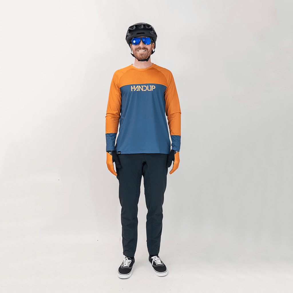 Long Sleeve VenTop Jersey - Burning Orange/Slate Grey - UrbanCycling.com
