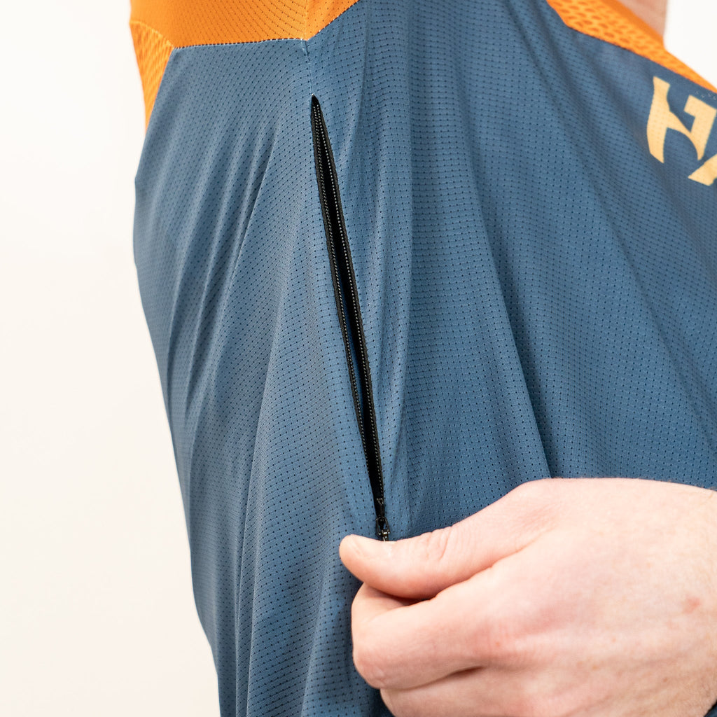 Long Sleeve VenTop Jersey - Burning Orange/Slate Grey - UrbanCycling.com