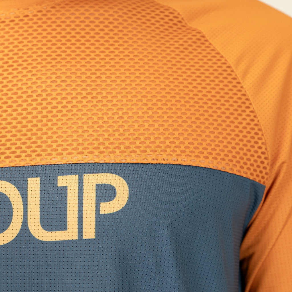Long Sleeve VenTop Jersey - Burning Orange/Slate Grey - UrbanCycling.com