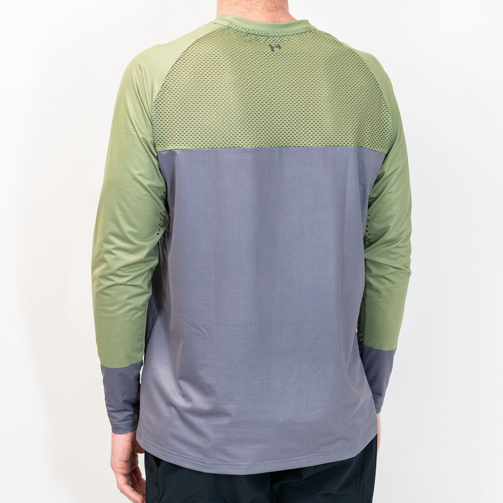 Long Sleeve VenTop Jersey - Moss Green/Steel Grey - UrbanCycling.com