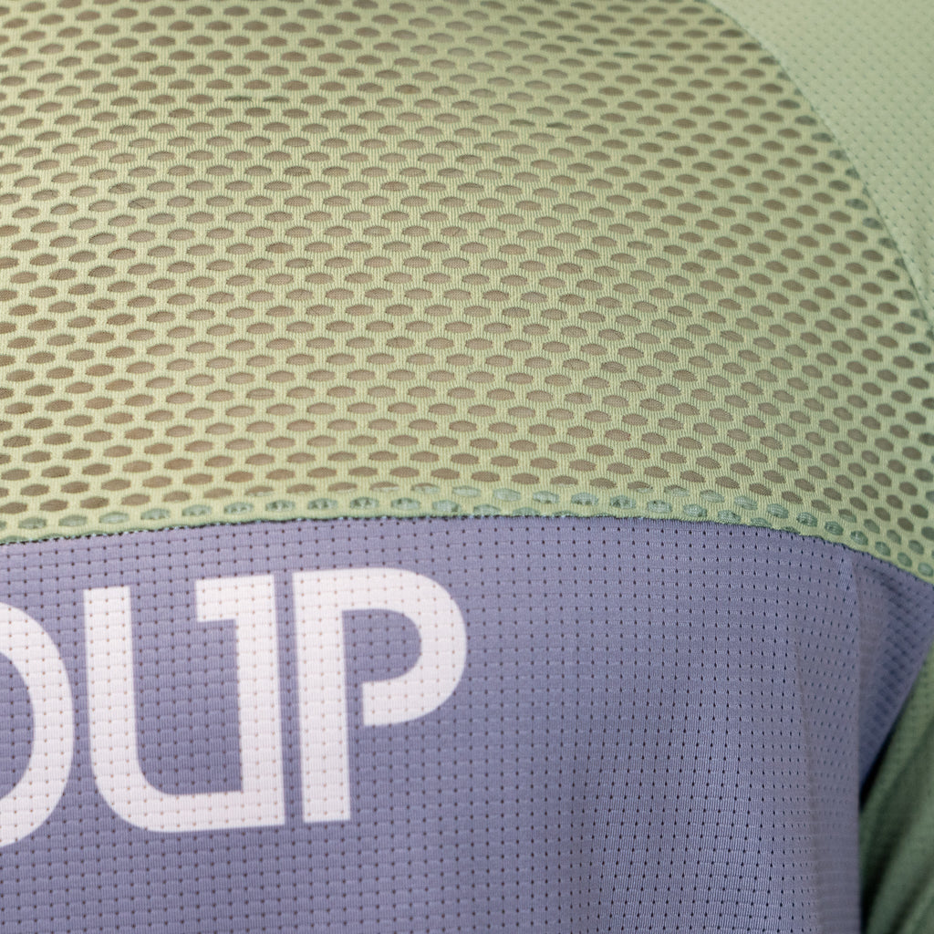 Long Sleeve VenTop Jersey - Moss Green/Steel Grey - UrbanCycling.com