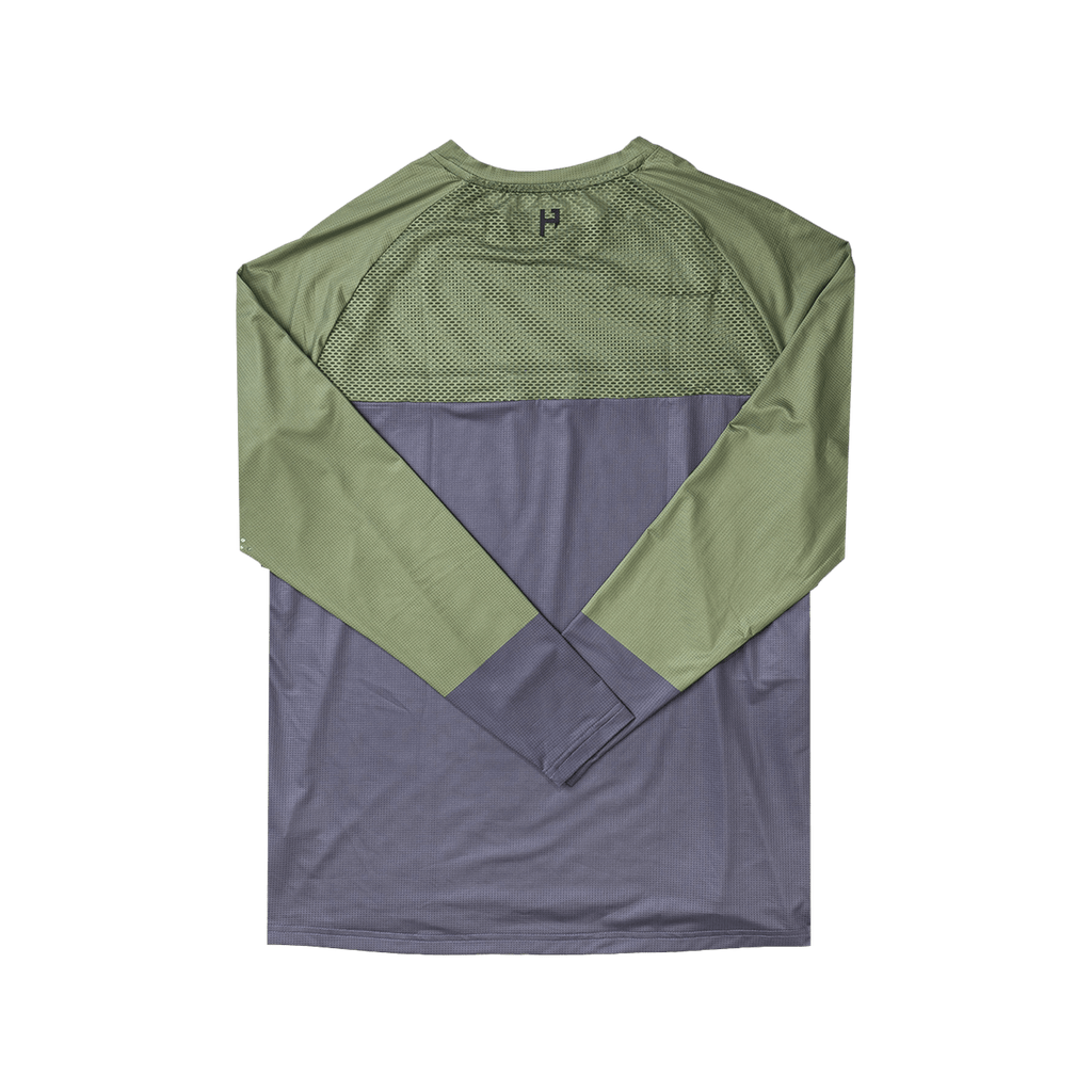 Long Sleeve VenTop Jersey - Moss Green/Steel Grey - UrbanCycling.com