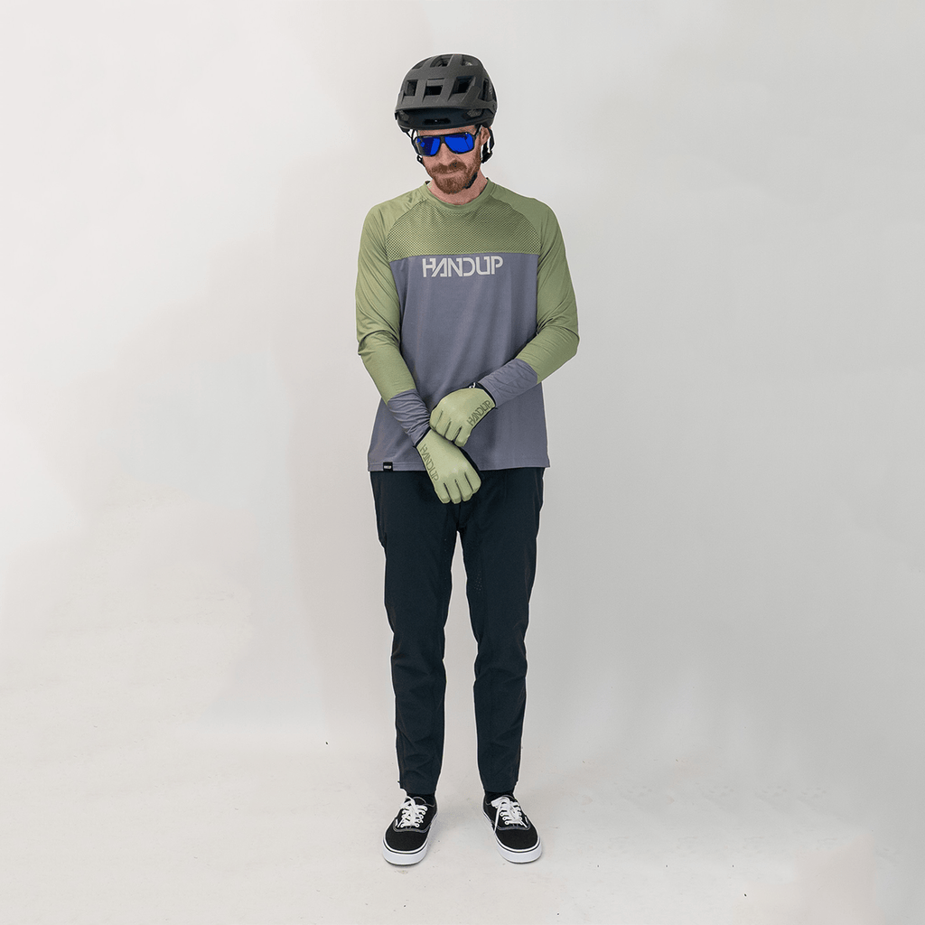 Long Sleeve VenTop Jersey - Moss Green/Steel Grey - UrbanCycling.com