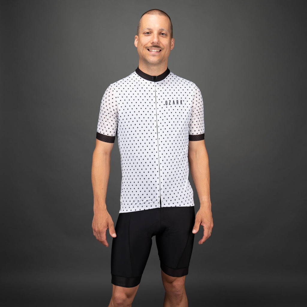 Men's Jersey - White Polka Dot - UrbanCycling.com