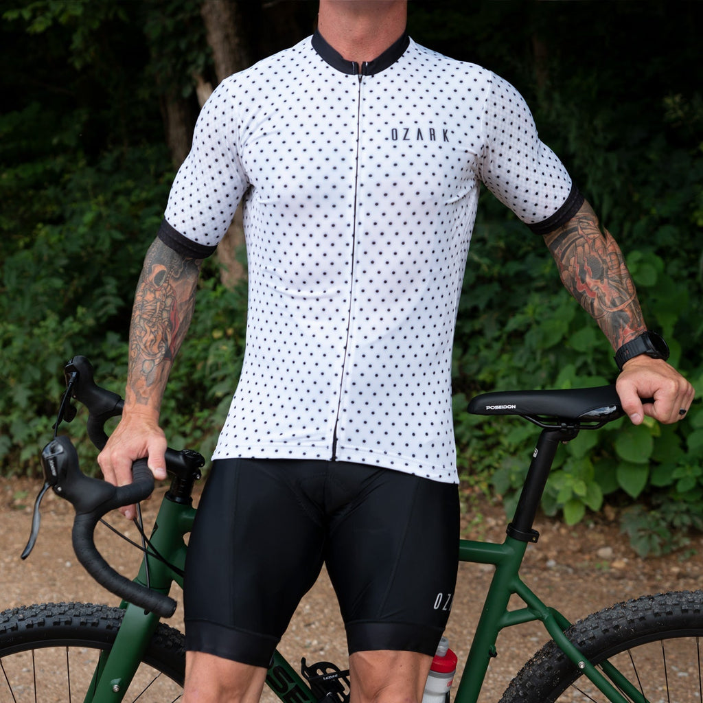 Men's Jersey - White Polka Dot - UrbanCycling.com
