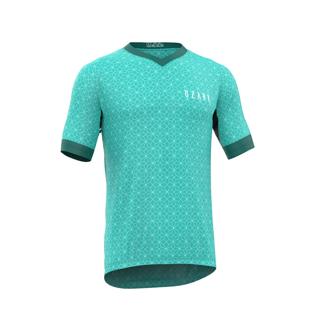 Men's MTB Short Sleeve Jersey - Teal Geometric - UrbanCycling.com