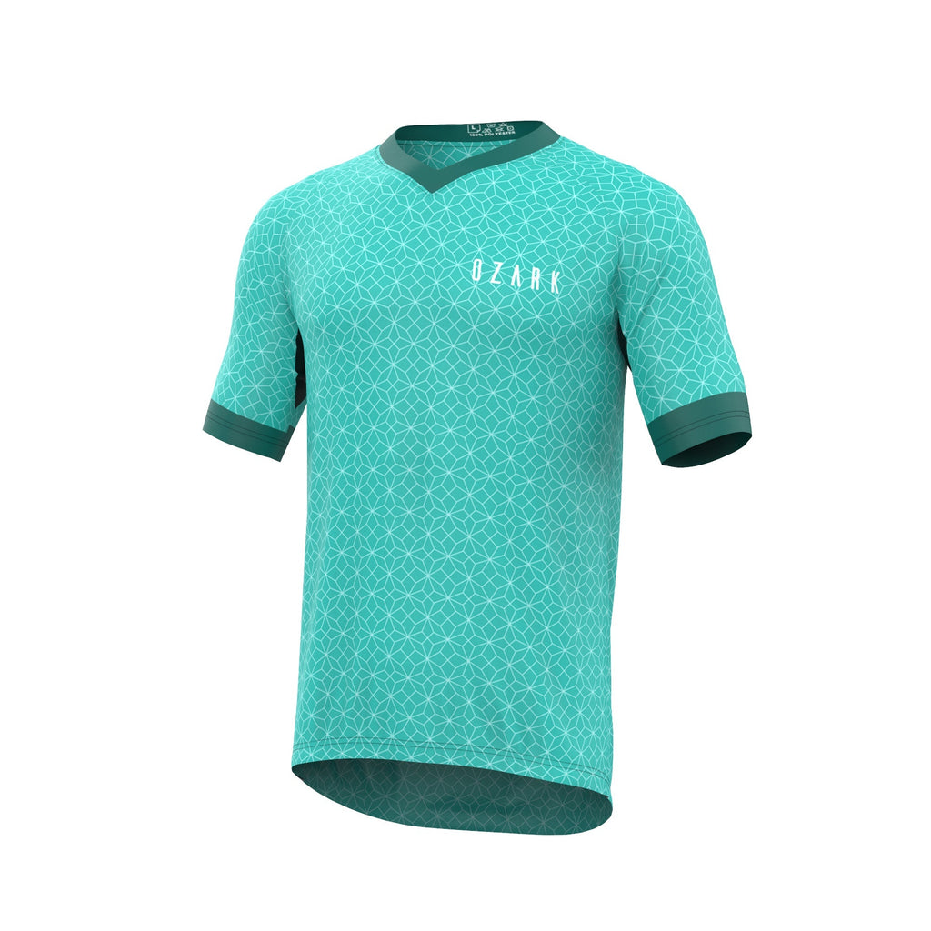 Men's MTB Short Sleeve Jersey - Teal Geometric - UrbanCycling.com