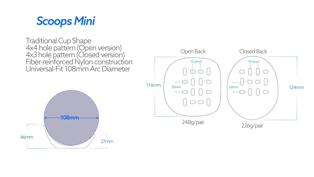 Mini Open Back Arm Cups - UrbanCycling.com