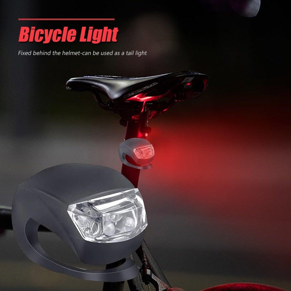 Mini Silicone Bicycle Front Rear Light Set 3 Modes Waterproof Mountain Road Bike Cycling Headlight Tail Warning Lamp Front And Rear Silicone LED Bike Headlight And Taillight Waterproof And Safety Road Mountain Bike Lights - UrbanCycling.com