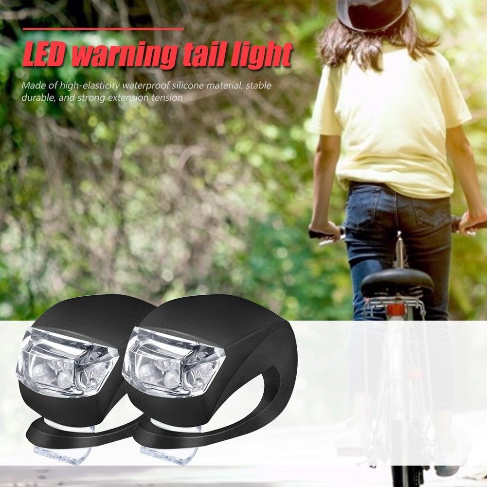 Mini Silicone Bicycle Front Rear Light Set 3 Modes Waterproof Mountain Road Bike Cycling Headlight Tail Warning Lamp Front And Rear Silicone LED Bike Headlight And Taillight Waterproof And Safety Road Mountain Bike Lights - UrbanCycling.com