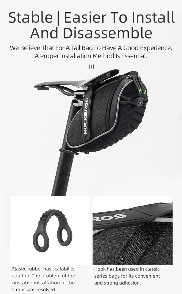 Modern Bike Bag Seat Bag Bike Accessories Bike Seat Bag Waterproof Bicycle Bag Under Seat 3D Shell Cycling Seat Pack For Mountain Road Bikes - UrbanCycling.com