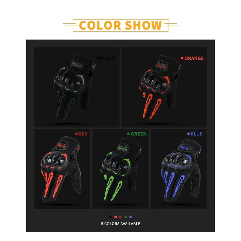 Motorcycle Breathable Glove Strong PVC Touch Screen Full Finger Motorbike Racing Riding Bicycle Summer Gloves - UrbanCycling.com