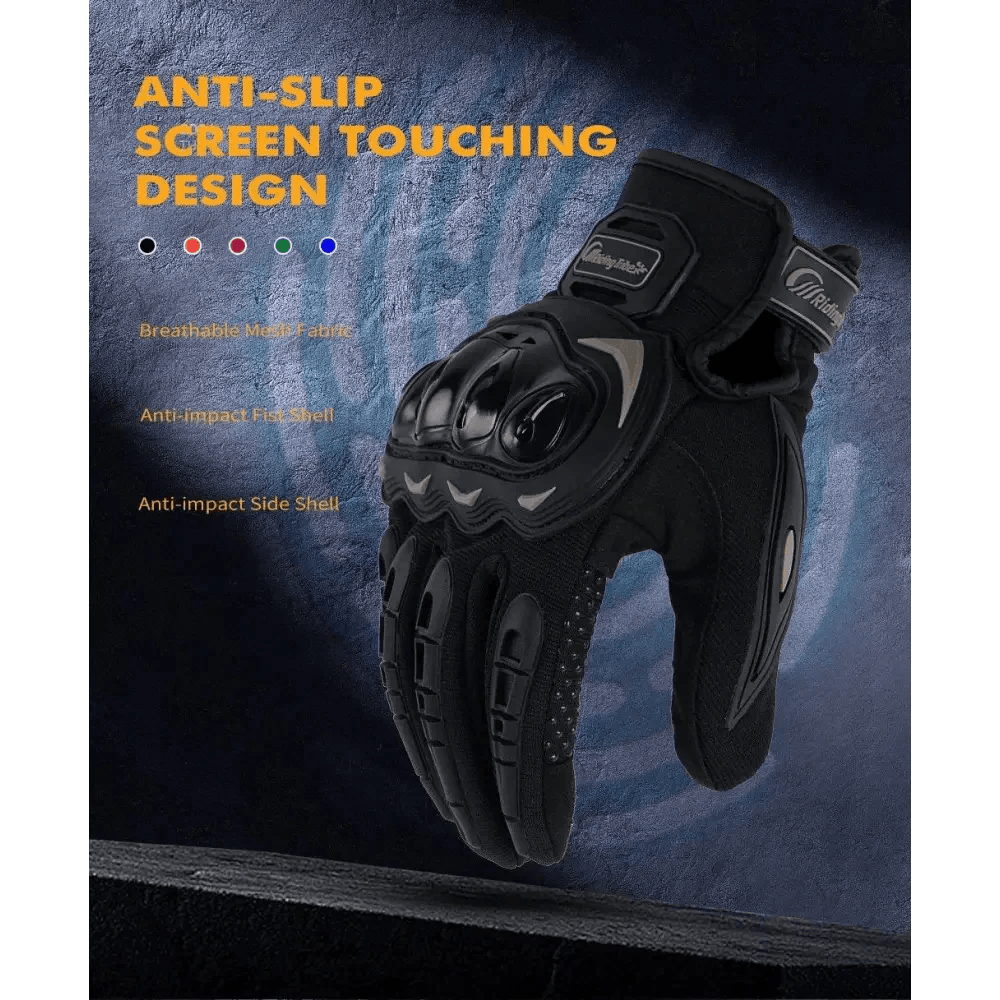 Motorcycle Breathable Glove Strong PVC Touch Screen Full Finger Motorbike Racing Riding Bicycle Summer Gloves - UrbanCycling.com