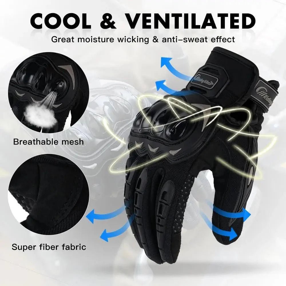 Motorcycle Breathable Glove Strong PVC Touch Screen Full Finger Motorbike Racing Riding Bicycle Summer Gloves - UrbanCycling.com