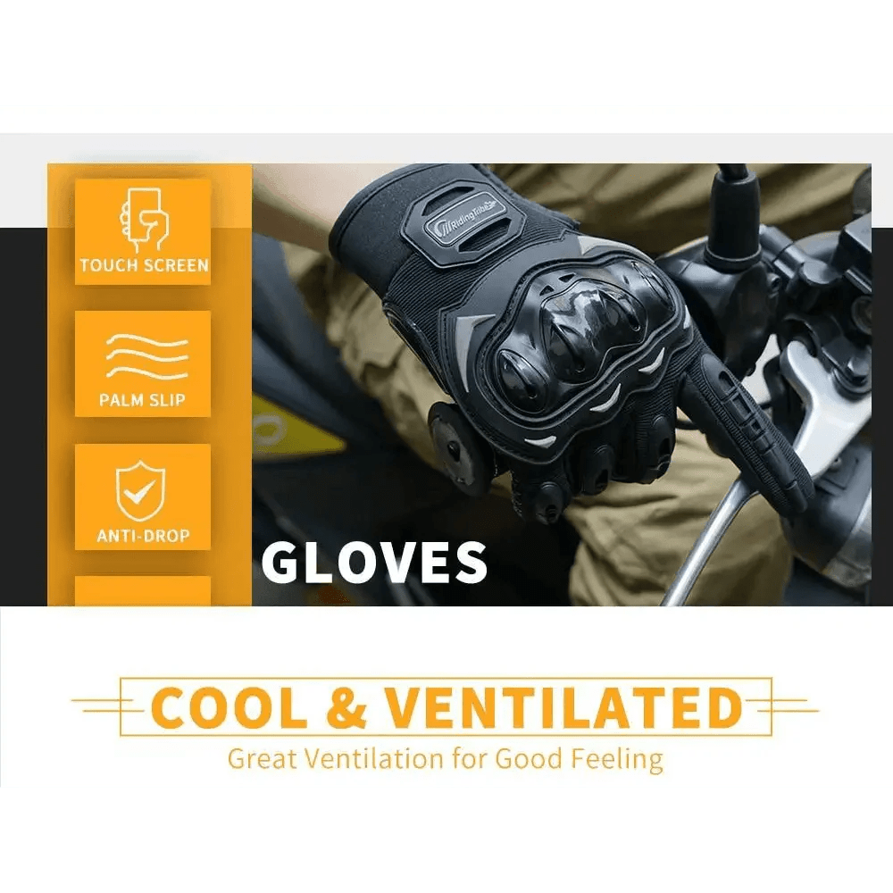 Motorcycle Breathable Glove Strong PVC Touch Screen Full Finger Motorbike Racing Riding Bicycle Summer Gloves - UrbanCycling.com