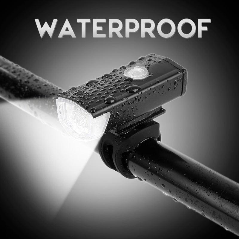 Mountain Cycle Front Back Headlight Lamp Flashlight Cycle Light 300 Lumens 3 Modes Bike Bicycle Light Bicycle Lights Super Bright LED Bike Lights For Night Riding Bike Headlight With USB LED Rechargeable - UrbanCycling.com