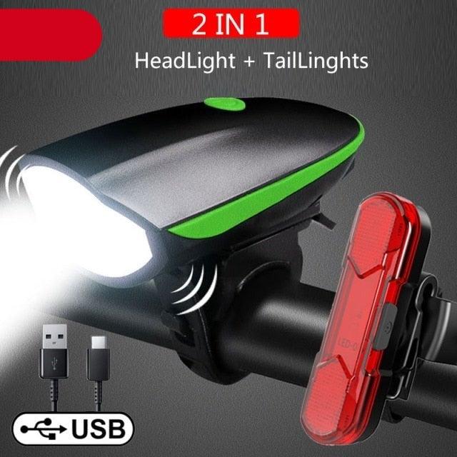 Multifunction Bicycle Light Ultra Bright With Electric 130dB Horn Bicycle Bell Bike Light Rainproof LED Bike Tail Light 2 Pack Bright Bicycle Rear Cycling Safety Flashlight Light Mode Options High Intensity Led Rear Light Fits On Any Bike - UrbanCycling.com
