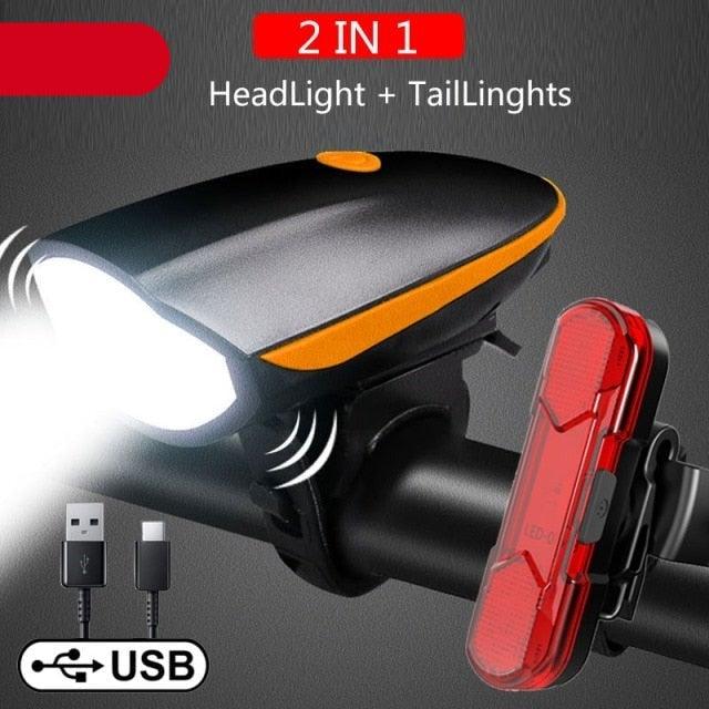 Multifunction Bicycle Light Ultra Bright With Electric 130dB Horn Bicycle Bell Bike Light Rainproof LED Bike Tail Light 2 Pack Bright Bicycle Rear Cycling Safety Flashlight Light Mode Options High Intensity Led Rear Light Fits On Any Bike - UrbanCycling.com