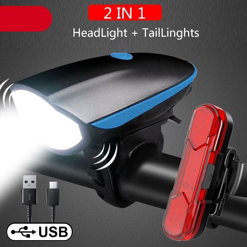 Multifunction Bicycle Light Ultra Bright With Electric 130dB Horn Bicycle Bell Bike Light Rainproof LED Bike Tail Light 2 Pack Bright Bicycle Rear Cycling Safety Flashlight Light Mode Options High Intensity Led Rear Light Fits On Any Bike - UrbanCycling.com