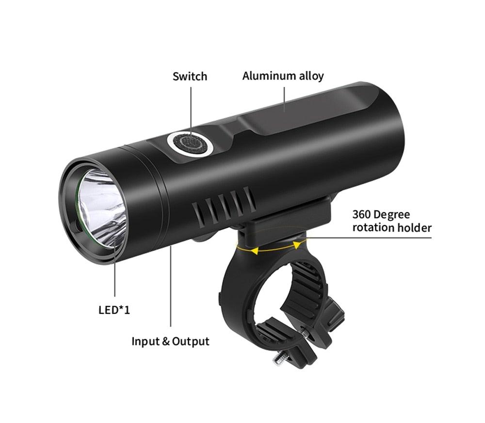 Multifunctional Bike Light Headlight Holder Powerful Flashlight USB Charging LED Bicycle Front Light 5 Light Modes Powerful Waterproof Bicycle Light Easy To Mount Fits All Bicycles 1800 Lumens - UrbanCycling.com
