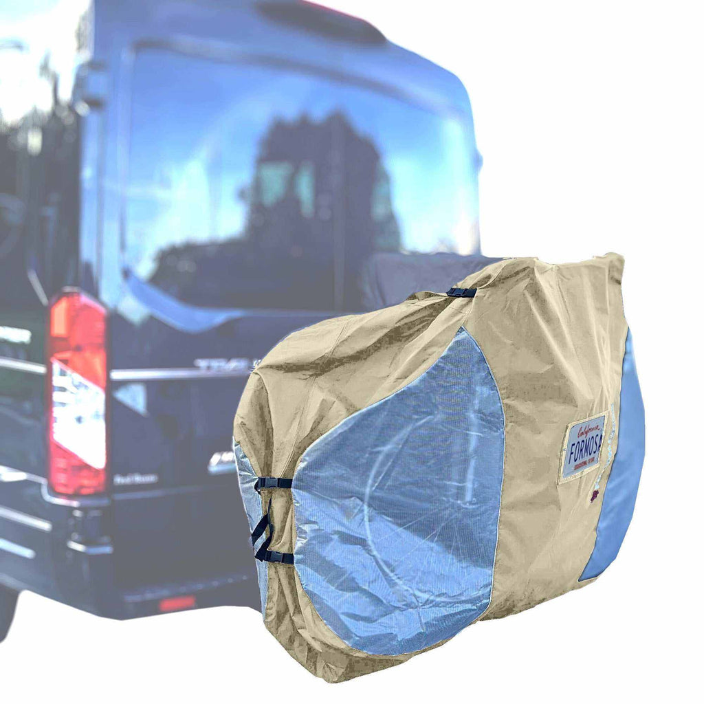 NEW COLOR - Dual Bike Rack Cover For Transport (Fits 1 - 2 Bicycles) Large Translucent Ends with License Plate Holder - UrbanCycling.com