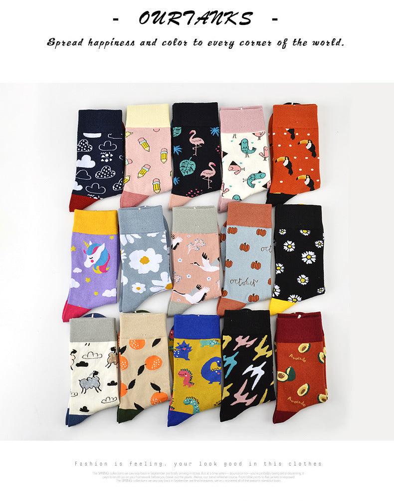New Fashion Socks Shark Dinosaur Tiger Bear Dog Pattern Long Tube Happy Novelty Skateboarding Cycling Leisure Fun Unisex Crew Socks For Men And Women - UrbanCycling.com