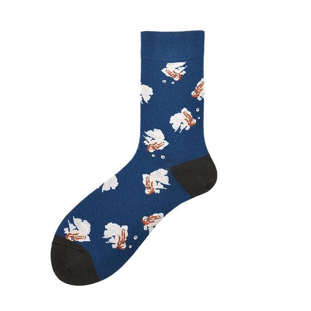 New Fashion Socks Shark Dinosaur Tiger Bear Dog Pattern Long Tube Happy Novelty Skateboarding Cycling Leisure Fun Unisex Crew Socks For Men And Women - UrbanCycling.com