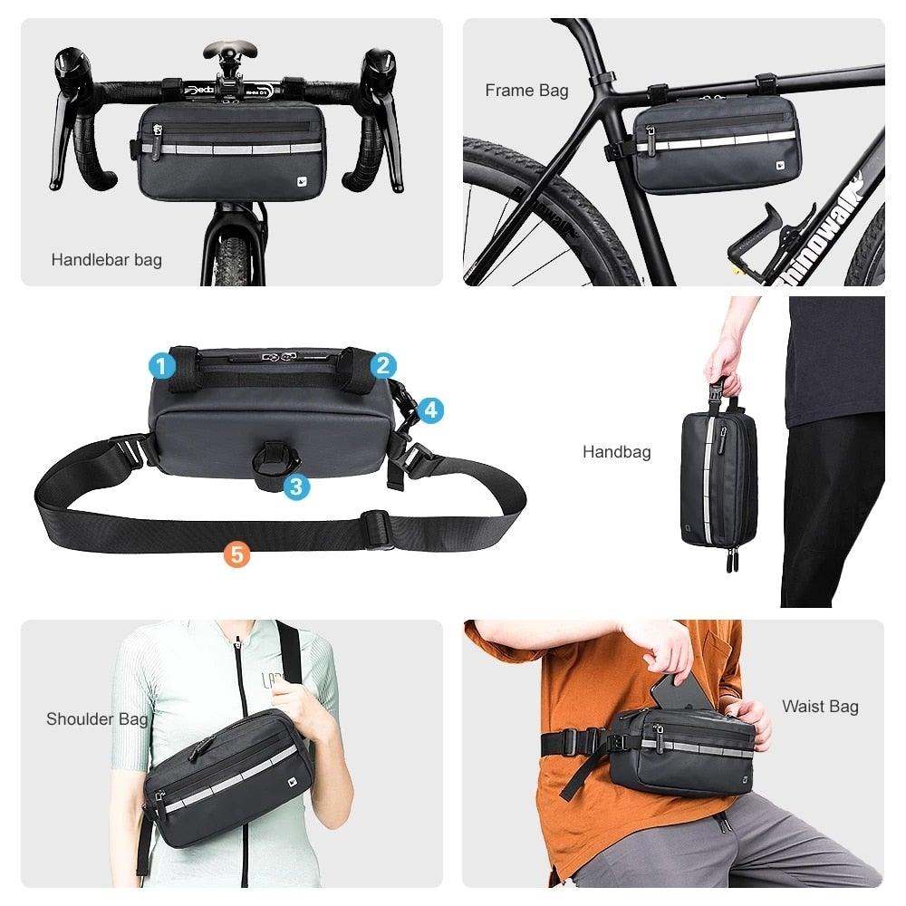 New Handlebar Bag Bicycle Bags Frame Pannier Bag Waterproof Multifunction Portable Shoulder Bag Bike Accessories Multifunction Bike Handlebar Bag Front Bicycle Frame Bag Waterproof Shoulder Bag Handbag Waist Bag - UrbanCycling.com